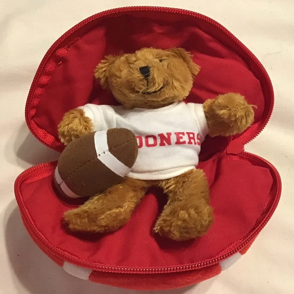 OU Plush Football with Bear Inside